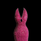 Pink halter-neck beaded fitted waist bodycon long ball gown R6615