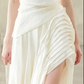 White suspenders waist slim asymmetrical skirt mid-length skirt homecoming dress R4595