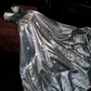 Silver strapless fitted long ball gown R7054