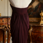 Deep red strapless pleated short ball gown R6735