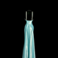 Light blue halter-neck fitted backless long sexy ball gown R8104