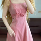 Light Pink Spaghetti-Strap Waist-Cinched Fitted Long-Length Ball Gown, Bridal Gown R7328