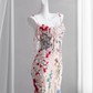 Light pink halter-neck floral floral fitted bodycon fishtail long ball gown, bridal dress R8430
