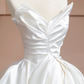 White strapless, fitted waist, full skirt, long ball gown, bridal dress R8314