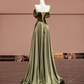 Dark green strapless fitted long ball gown R8400