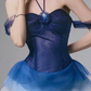 Blue halter neck tube top waist slim fit sexy gradient skirt short skirt homecoming dress R4555