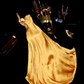Gold satin one-shoulder fitted waist elegant long ball gown R6854