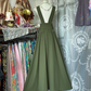Army Green Strapless Waist Slim Fit A-Line Maxi Ball Gown R6135