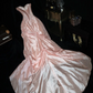 Pink strapless fitted waist princess long ball gown R7014
