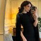 Black fitted, sexy long ball gown R8618