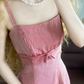 Light Pink Spaghetti-Strap Waist-Cinched Fitted Long-Length Ball Gown, Bridal Gown R7328