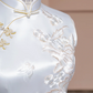White Chinese-style cheongsam, fitted waist, long ball gown, bridal dress R8285