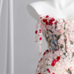 Light pink halter-neck floral floral fitted bodycon fishtail long ball gown, bridal dress R8430