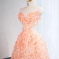 Light orange strapless, fitted waist, full skirt, long ball gown, bridal dress R9011