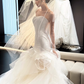 White tube top waist hip sexy fishtail skirt long dress bridal dress R6036
