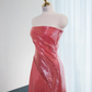 Pink strapless fitted long ball gown, bridal dress R8981