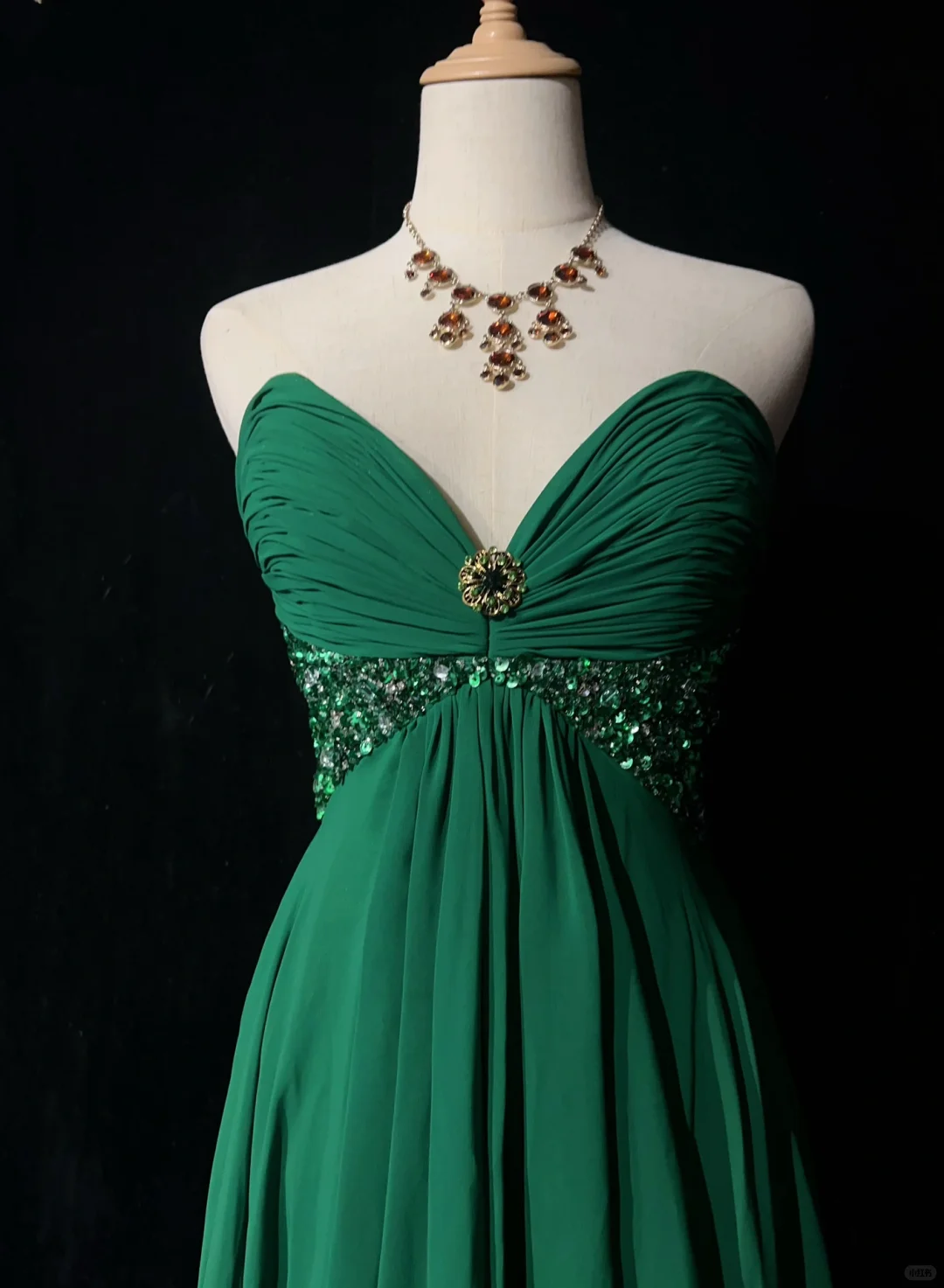 Green tube top pleated high waist sexy skirt homecoming dress R4963