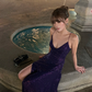 Purple sequined halter-neck fitted long ball gown R8861