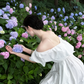 White off‑the‑shoulder ruffled neckline, waist‑cinching, sexy long ball gown R8000