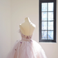 Light pink strapless, fitted waist, full skirt, long ball gown, bridal dress R8526