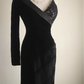 Black asymmetrical neckline, fitted waist, long ball gown R6774