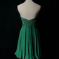 Green tube top pleated high waist sexy skirt homecoming dress R4963