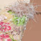 Apricot-colored delicate floral print halter-neck slim-fit elegant ball gown/bridal dress R8490