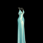 Light blue halter-neck fitted backless long sexy ball gown R8104