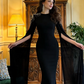 Black fitted, sexy long ball gown R8618