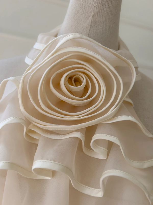 Champagne color halter neck straight cake cute short skirt homecoming dress R5003