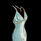 Light blue halter-neck fitted backless long sexy ball gown R8104