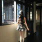 Gray tube top waist cake lace short skirt homecoming dress R5083
