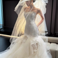 White tube top waist hip sexy fishtail skirt long dress bridal dress R6036