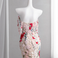 Light pink halter-neck floral floral fitted bodycon fishtail long ball gown, bridal dress R8430