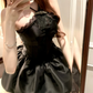 Black halter neckline lace design waist slim bud skirt short skirt homecoming dress R4231