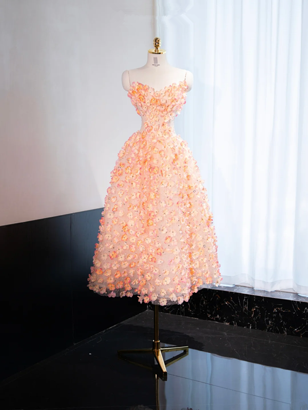 Light orange strapless, fitted waist, full skirt, long ball gown, bridal dress R9011