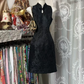 Black Chinese-style sleeveless retro floral pattern elegant cheongsam short ball gown R7881