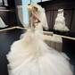 White tube top waist hip sexy fishtail skirt long dress bridal dress R6036