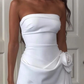 Strapless Waist‑Cinched Bodycon Asymmetrical Mini Homecoming Dress R5445