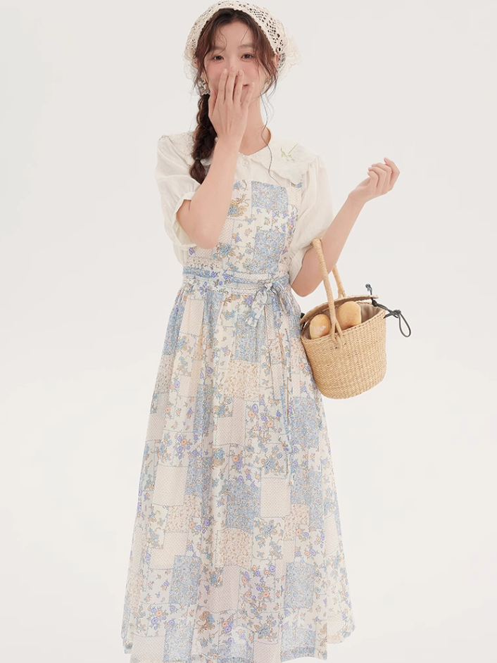 French first love pure sling dress new beautiful suit skirt R2392