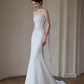 French Chic White Prom Dress ,Minimalist Satin Bodycon Maxi Evening Dress RS1250