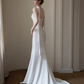 French Chic White Prom Dress ,Minimalist Satin Bodycon Maxi Evening Dress RS1250
