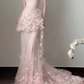 Gorgeous Blush Pink Prom Gown ,Applique Bodycon Gentle Maxi Evening Dress RS1264