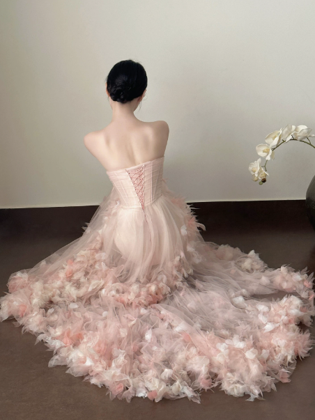 Gorgeous Blush Pink Prom Gown ,Applique Bodycon Gentle Maxi Evening Dress RS1264