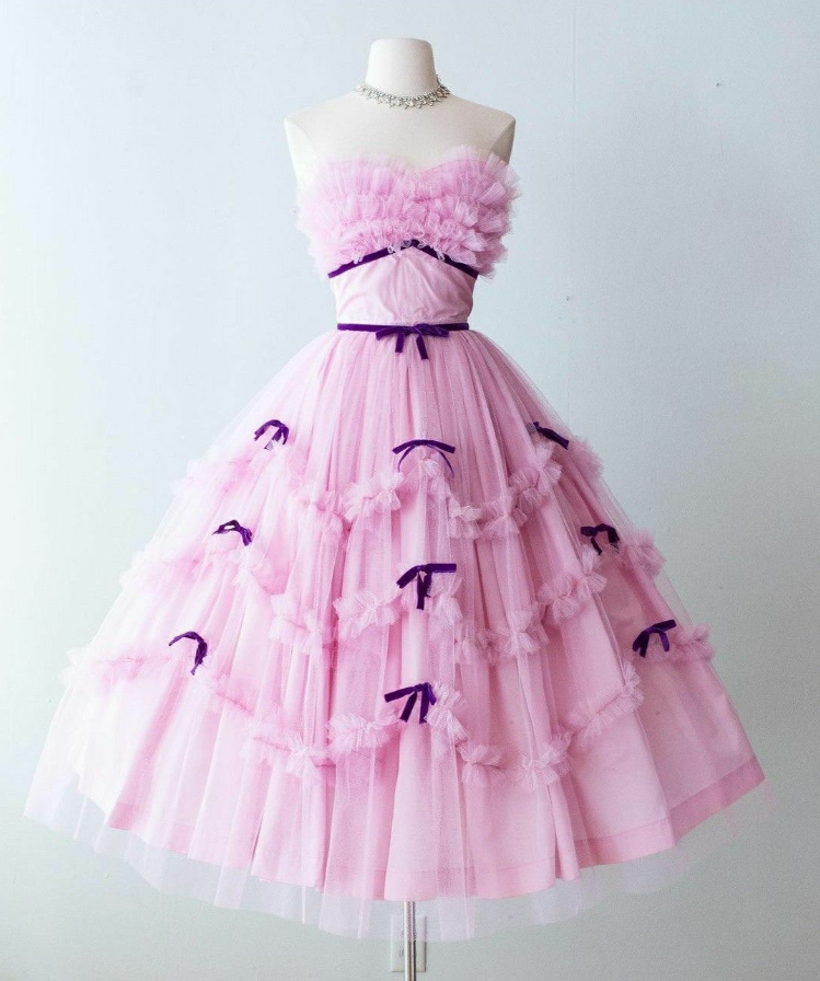 Pretty Pink Homecoming Dress , Bow Decor Tulle Corset Mini Birthday Dress RS1259