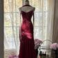French Chic Mermaid Spaghetti Straps Long Women Dress with Paillette Evening Dress Prom Dress RS108