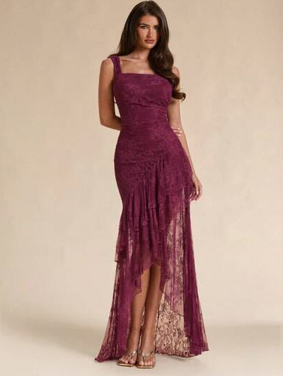 Retro Purple Prom Gown ,Hi-Lo Corset Elegant Maxi Summer Dress Cocktail Dress RS1270