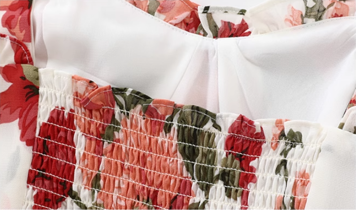 French holiday style long white 2025 new dress R2643