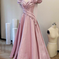 Elegant Pink Prom Gown ,Princess Style V-neck Maxi Birthday Dress Evening Dress RS1288