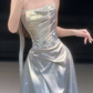 Elegant Sliver Prom Gown ,Glitter Sequins Maxi Celebrity Dress Evening Dress RS1290